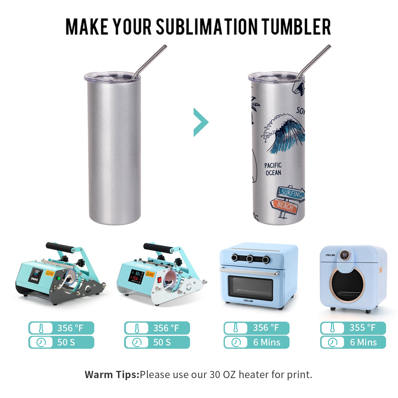 Skinny Tumbler Crackle Finish Grey & White with Metal Straw and Leak-proof Slide Lid 4 Pack