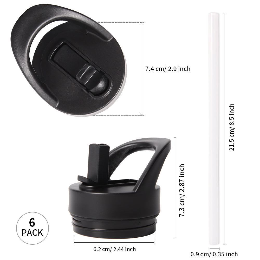 12 Pack Replacement Sippy Up Plastic Lid with Straw and Handle for 16 OZ 20 OZ Sublimation Skinny Water Bottles