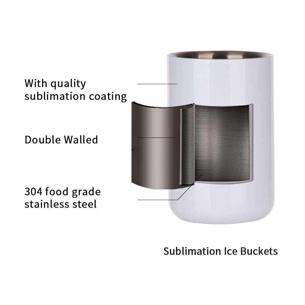 Sublimation Ice Buckets Blanks Tumblers 17 OZ without Lids 4 Pack