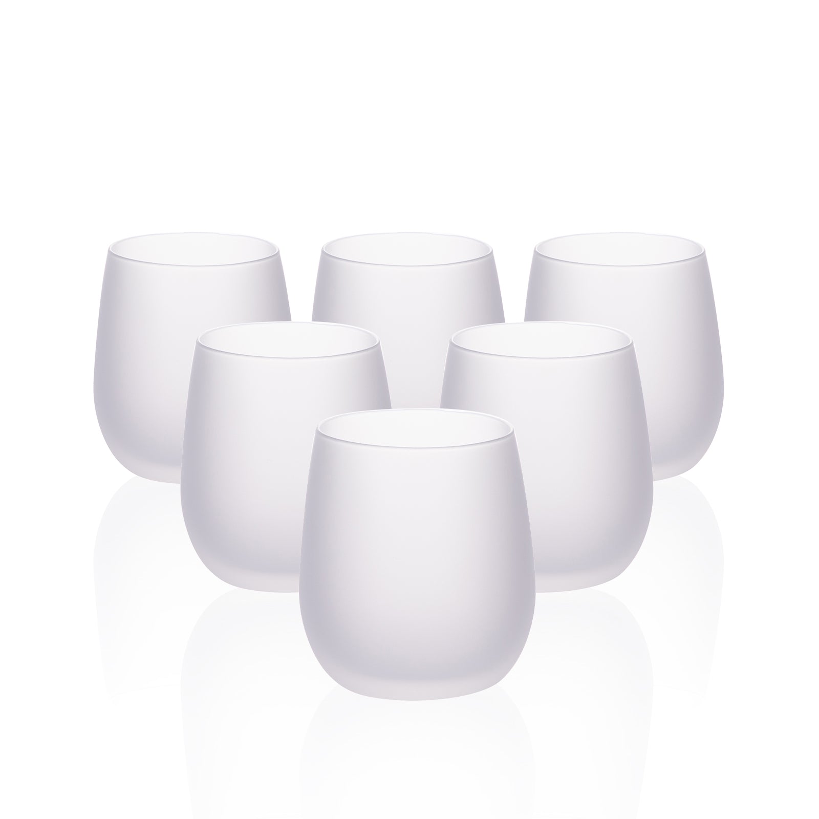 Wholesale 10 OZ Sublimation Blanks Wine Glasses Stemless Frosted Wine Tumbler Glass Cups Mugs Bulk White 12 Pack & 36 Pack & 72 Pack