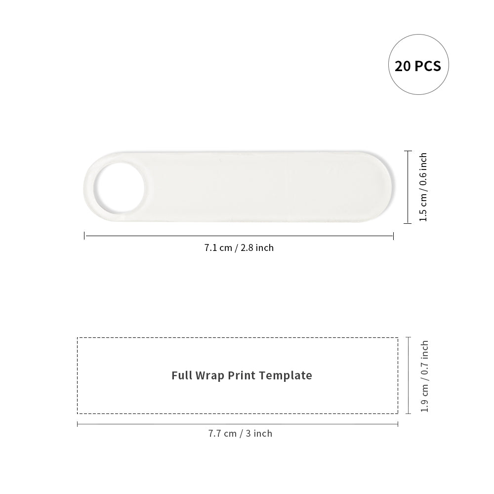 Wholesale Acrylic Name Plates Blanks 3.1 x 0.6, 2.8 x 0.6 for Stanley 40 oz Tumblers 60 Pieces (2 Sizes Options) 3.1 x 0.6 / Acrylic / 60 Pieces