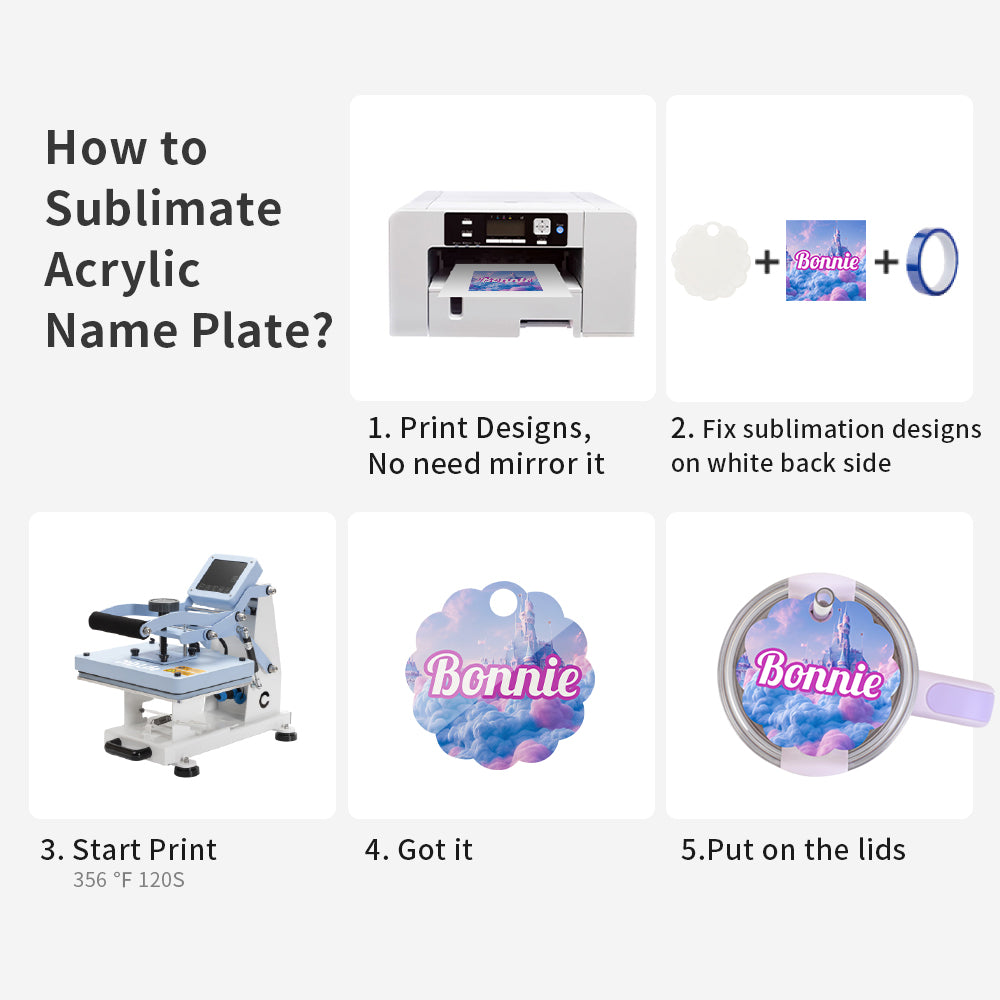 40 Ounce Tumbler Name Tag Plate Acrylic Blank Ready For Sublimation