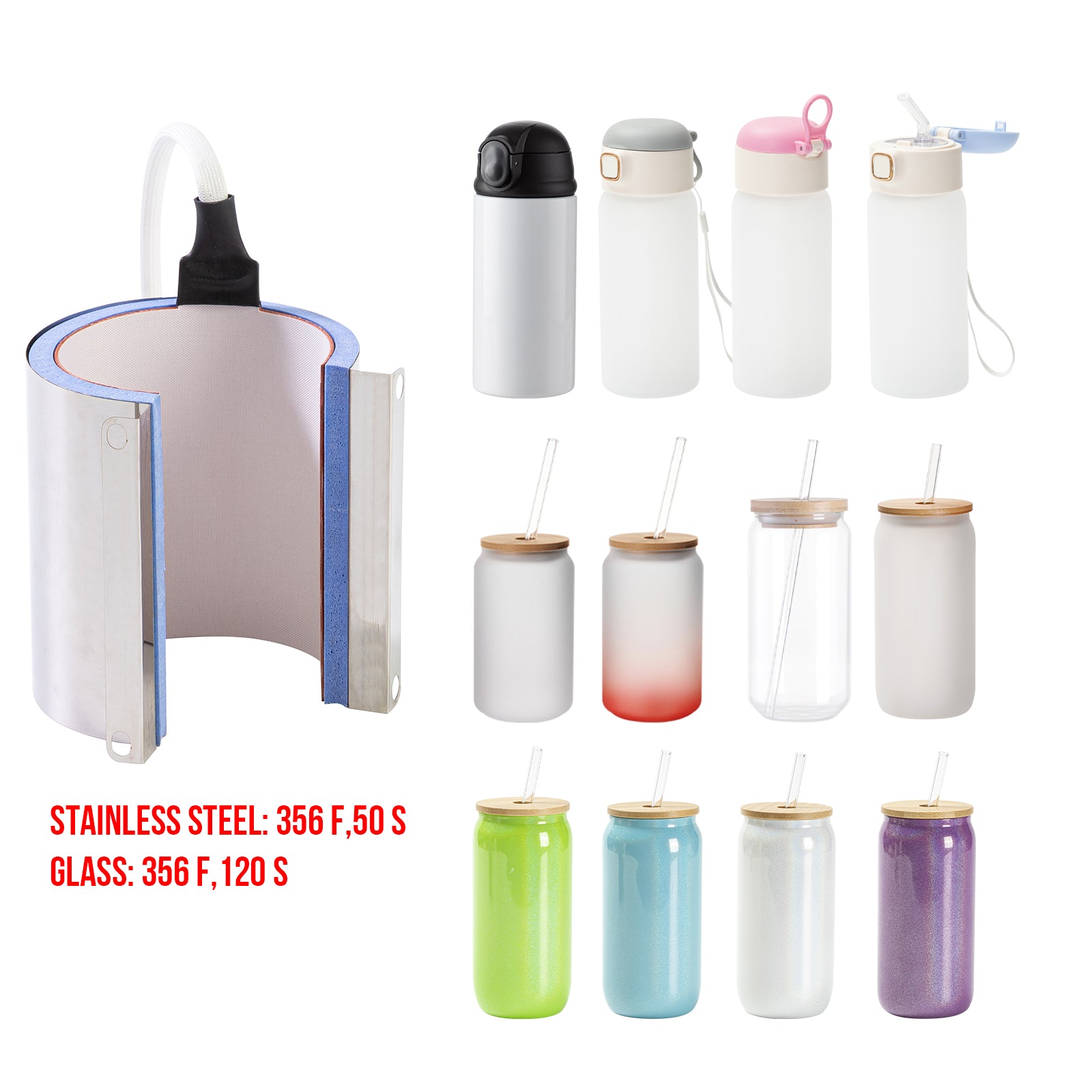 (13 heater options) Tumbler Mug Heater Attachments with 5 Pin ONLY for PYD Life V3 Tumbler Heat Press(Ship from China)