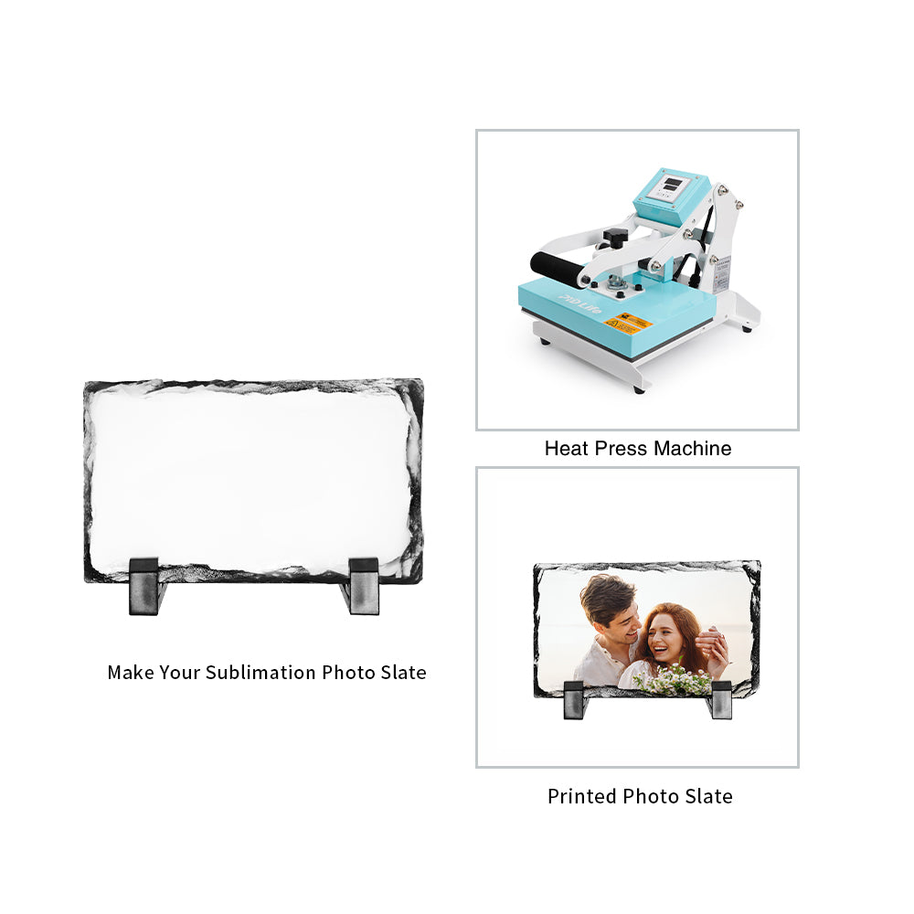 4 Packs Sublimation Slate Blanks 3.5 x 5.5 Inches Rock Stone Sublimation  Blanks Matte Surface Rectangular Photo Slate Blanks for Sublimation with  Display Stand