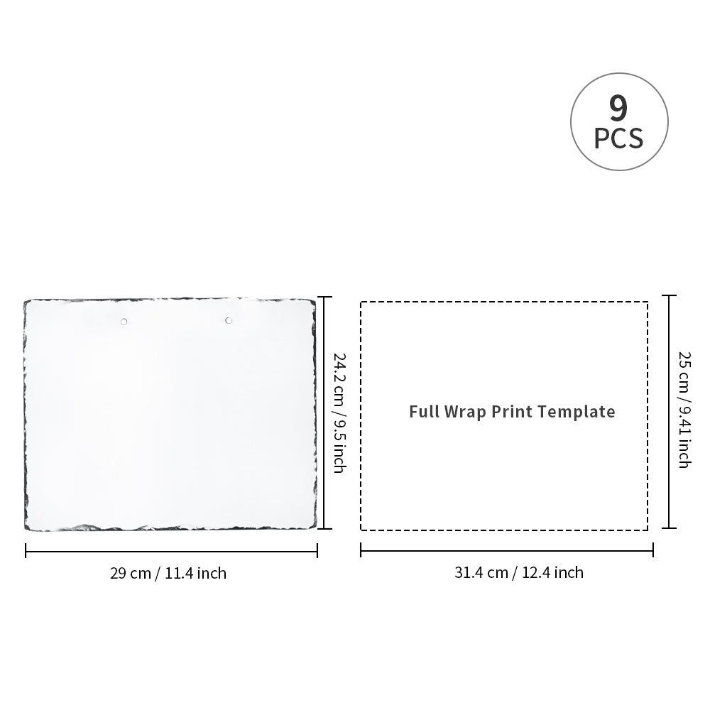 Wholesale Sublimation Hanging Photo Slates Rock Blanks 9.5" x 11.4" Bulk Stone Frames Wall Hanger with Rope for Home Decor 9 Pack