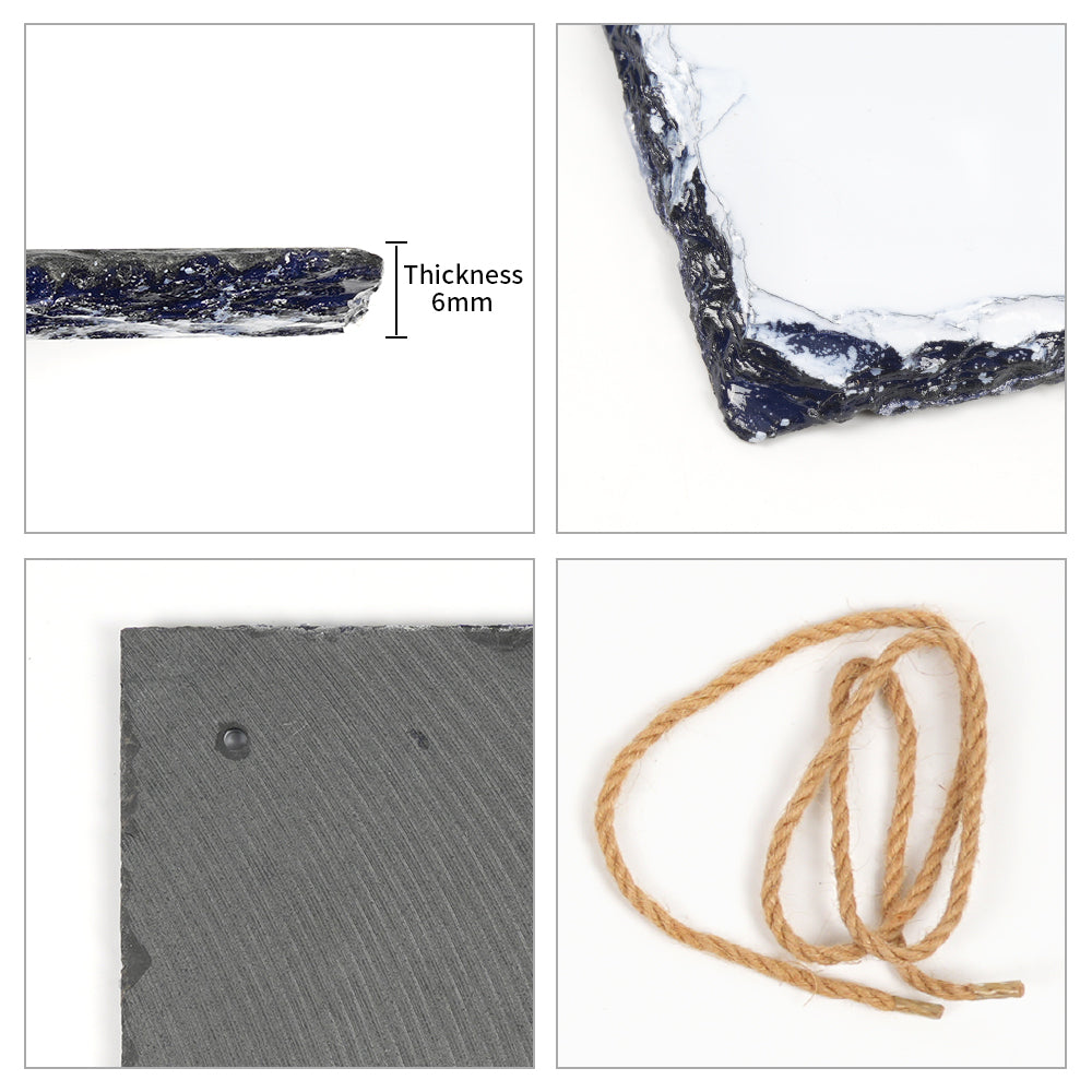Wholesale Sublimation Hanging Photo Slates Rock Blanks 9.5" x 11.4" Bulk Stone Frames Wall Hanger with Rope for Home Decor 9 Pack