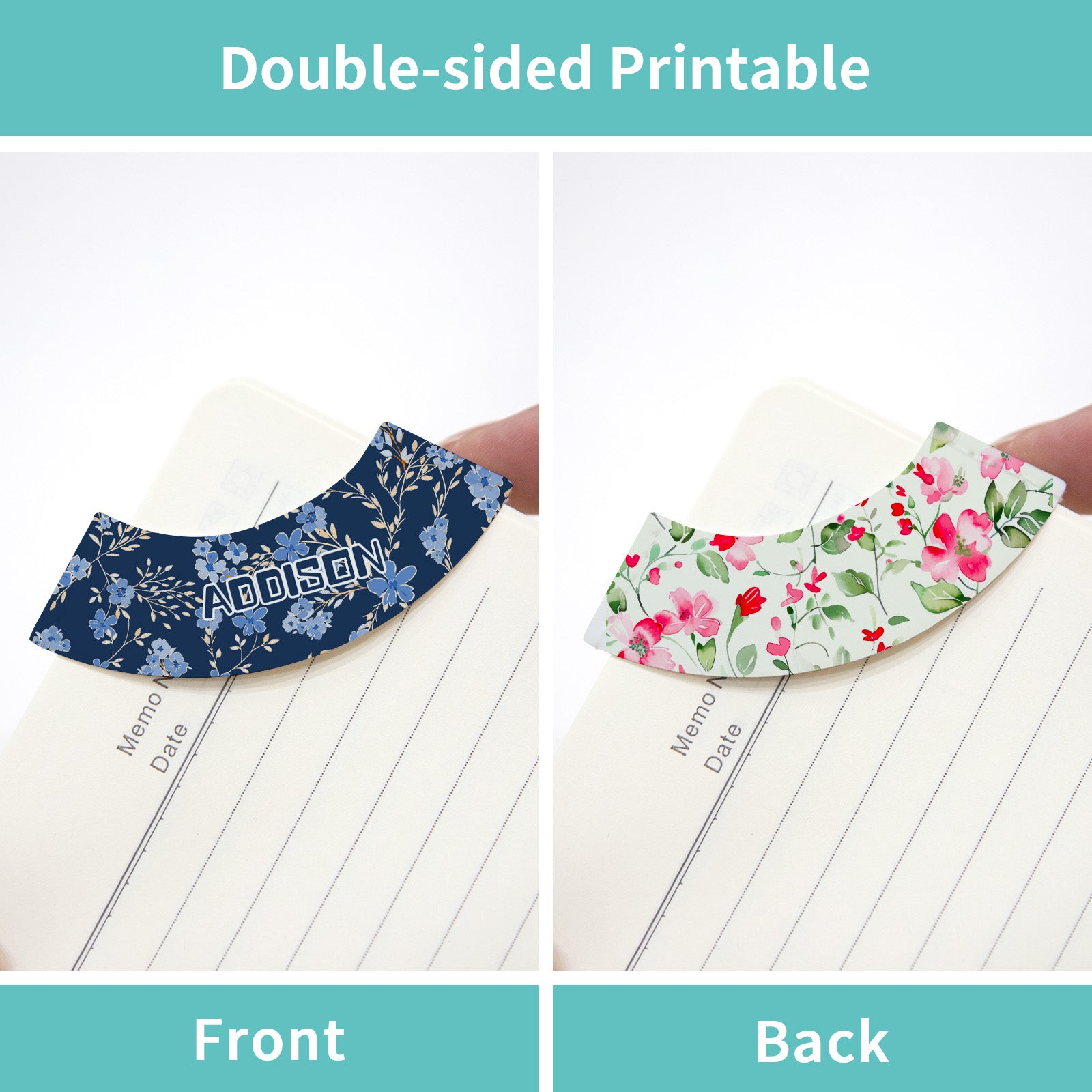 30 Pack Sublimation PU Leather Corner Bookmarkers 2.75" x 1.1" Round Bow White Blanks(3 Shape Options)