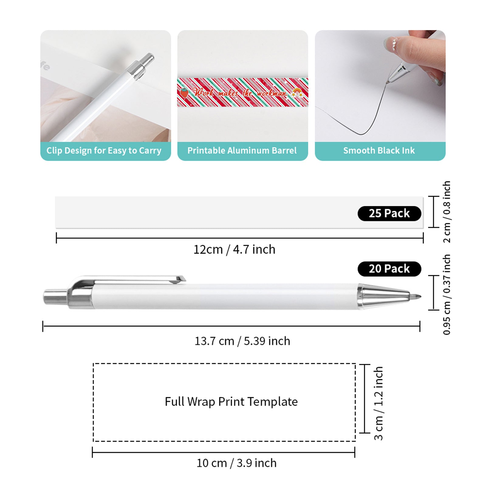 20 Pack Sublimation Pens Kit Shrink Wrap Film & Sublimation Tools for Pens