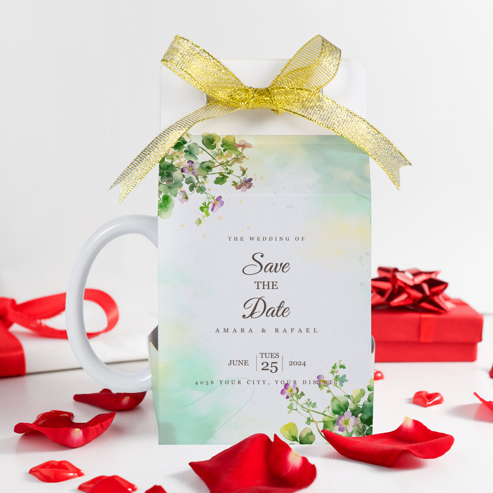 (2 Shapes) Sublimation Boxes Blanks for 11 OZ Sublimation Ceramic Mugs Matte White Sublimation Gift Boxes Blank with Golden Ribbon 20 Pack & 60 Pack & 100 Pack