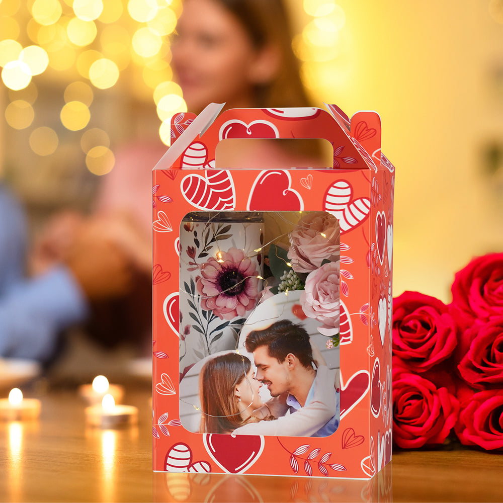 Wholesale Sublimation Gift Boxes Blanks with Clear PET Window Built-In Handle Matte White 10 Pack & 30 Pack(2 Size)