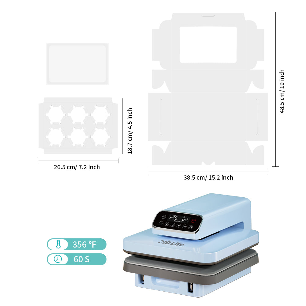 20 Pack Sublimation Cupcake Boxes Containers 6 Count 9.4" x 6.2" x H 2.95" with Clear PET Window for Birthday Holidays Party Bakery Supplies