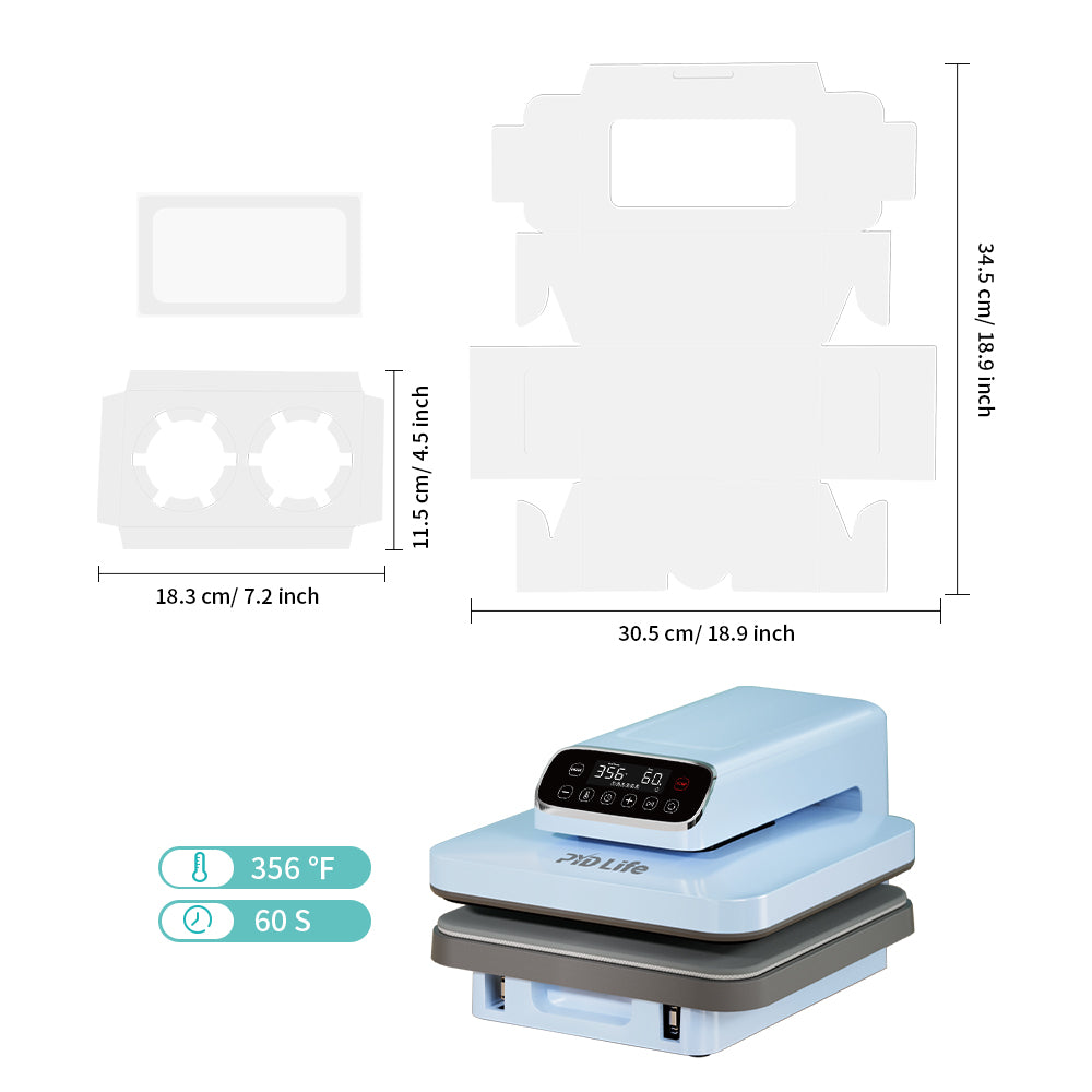 20 Pack Sublimation Cupcake Boxes Containers 2 Count 3.5" x 6.3" x H 2.95" with Clear PET Window for Birthday Holidays Party Bakery Supplies