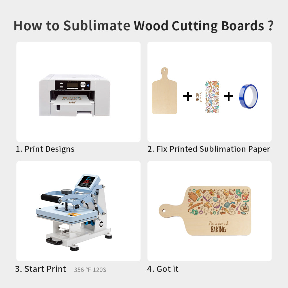 12 Pack Sublimation Plywood Cutting Board Blanks with Handle Wood Chopping Board for Sublimation Home Kitchen Decor (3 Size Options)