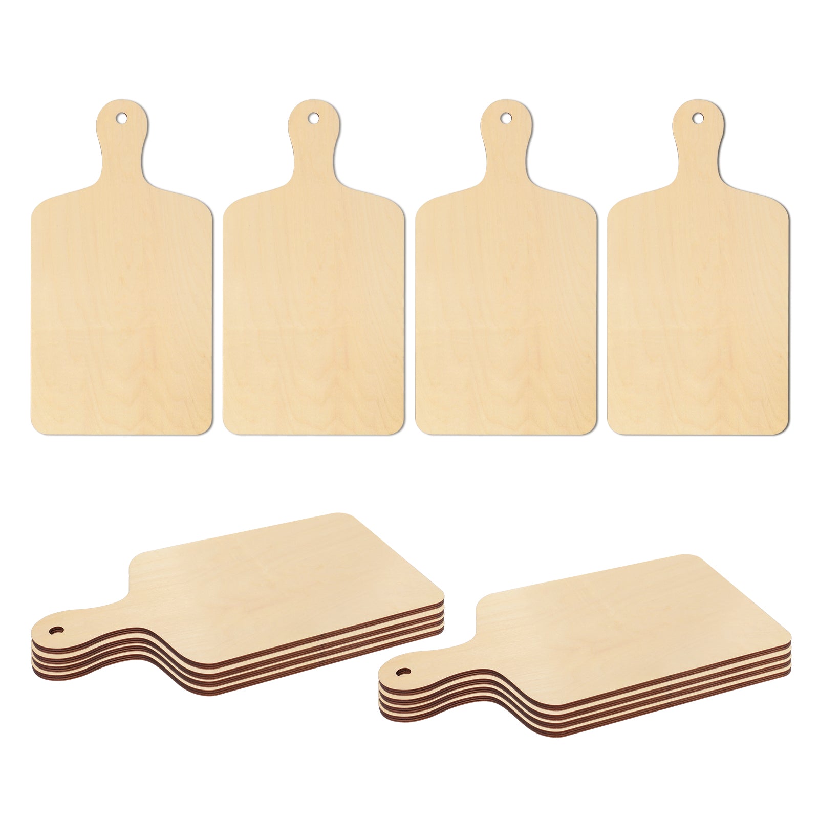 12 Pack Sublimation Plywood Cutting Board Blanks with Handle Wood Chopping Board for Sublimation Home Kitchen Decor (3 Size Options)