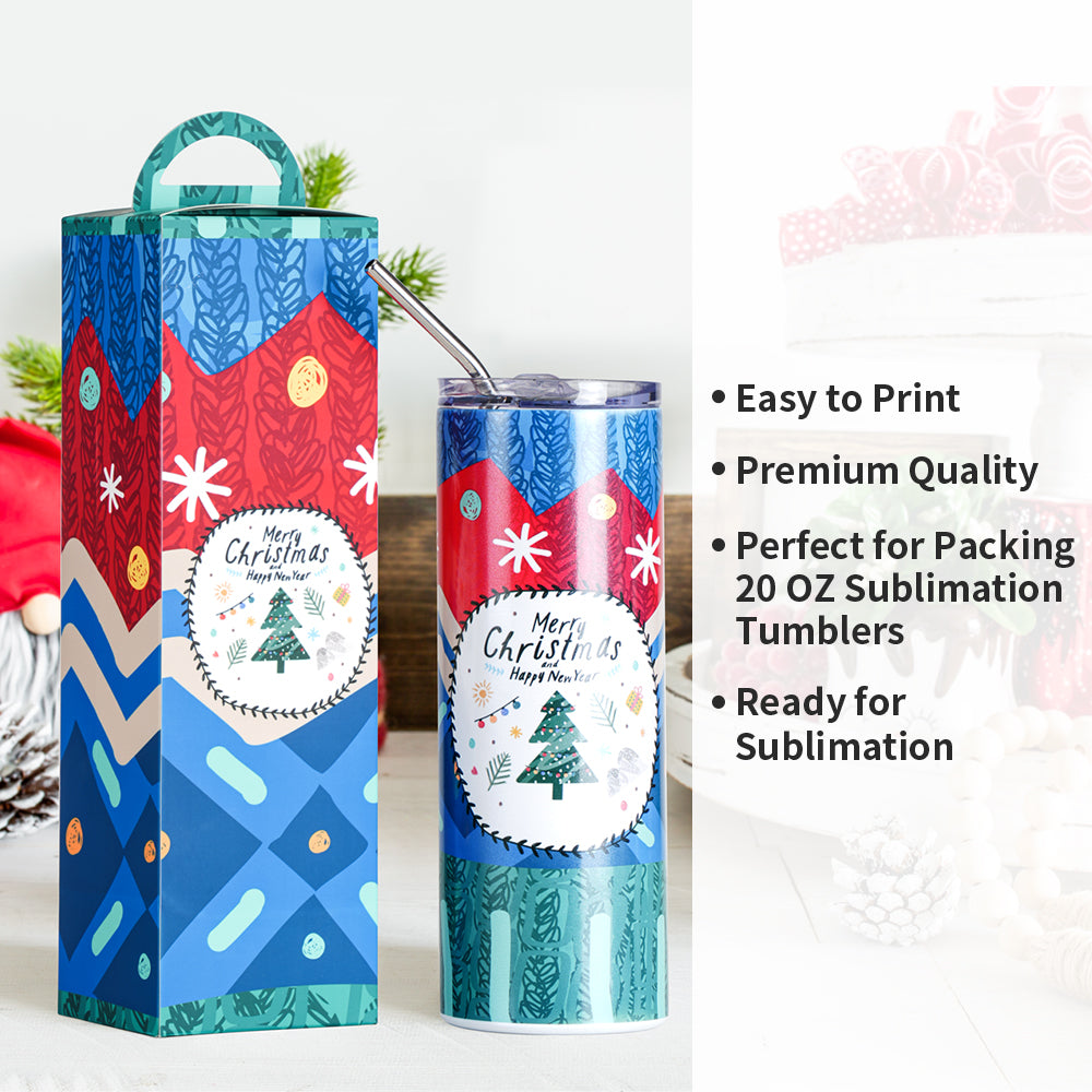 Sublimation Skinny Tumblers 20 OZ Gift Boxes Blanks Bulk 20 Pack