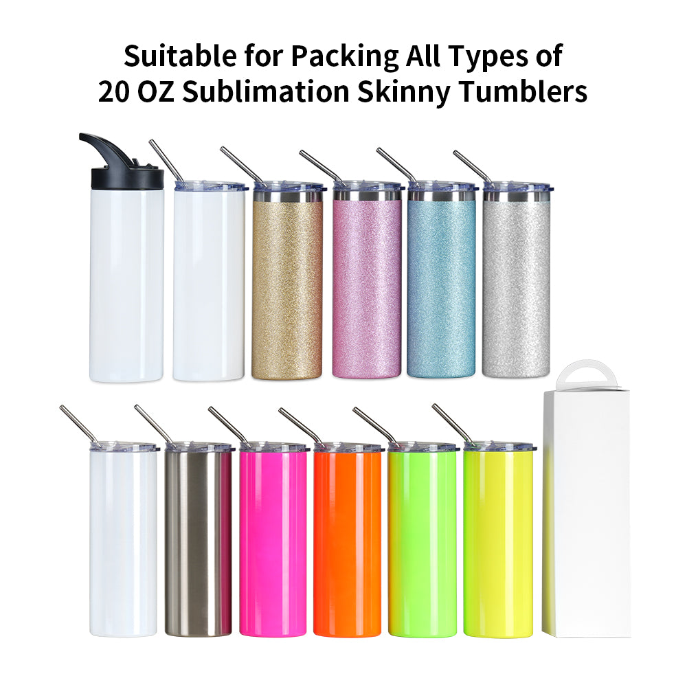 Sublimation Skinny Tumblers 20 OZ Gift Boxes Blanks Bulk 20 Pack