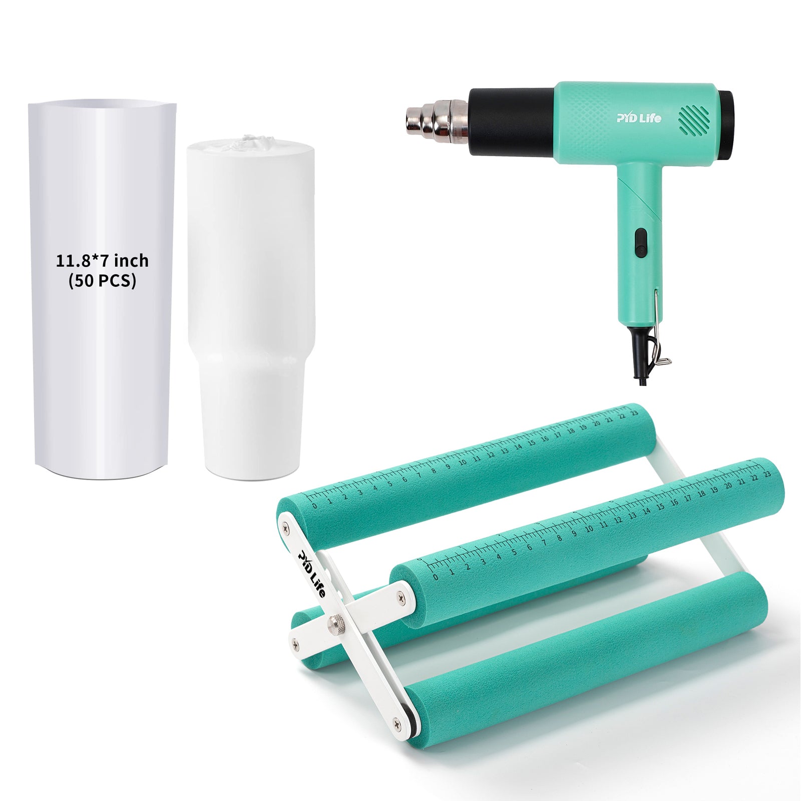 Sublimation Oven Tools Starter Kit Bundle with Cup Tumbler Cradle,Shrink Wrap Film and Heat Gun