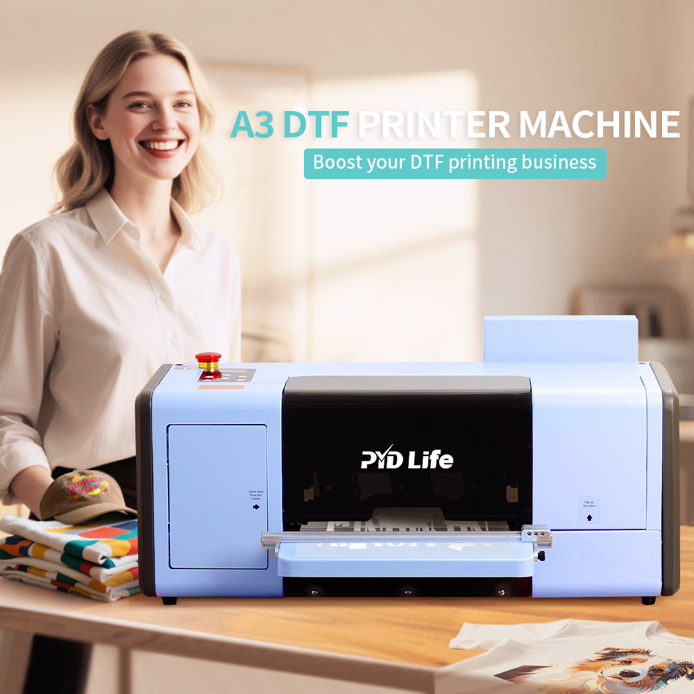 DTF Starter Kit Bundle with DTF Printer A3 Transfer Printing Machine, DTF Dryer Oven,DTF Fume Extractor,One Roll 11.8" x 328ft DTF Film,500 ml x 6 DTF Ink,600g DTF Powder