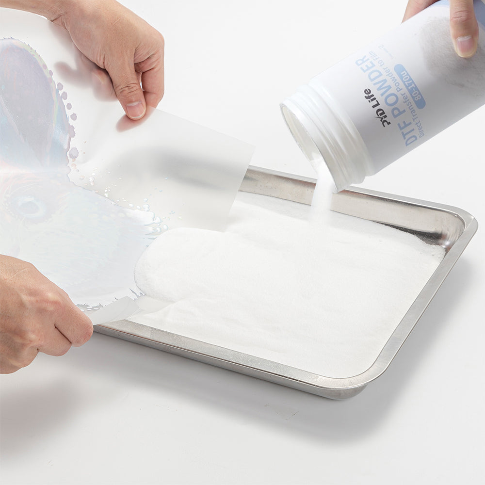 DTF Powder White Digital Transfer Hot Melt Adhesive 600g 21.1 oz,DTF PreTreat Transfer Powder for Light Dark Colored Fabric Heat Transfer,for DTF and DTG Printers