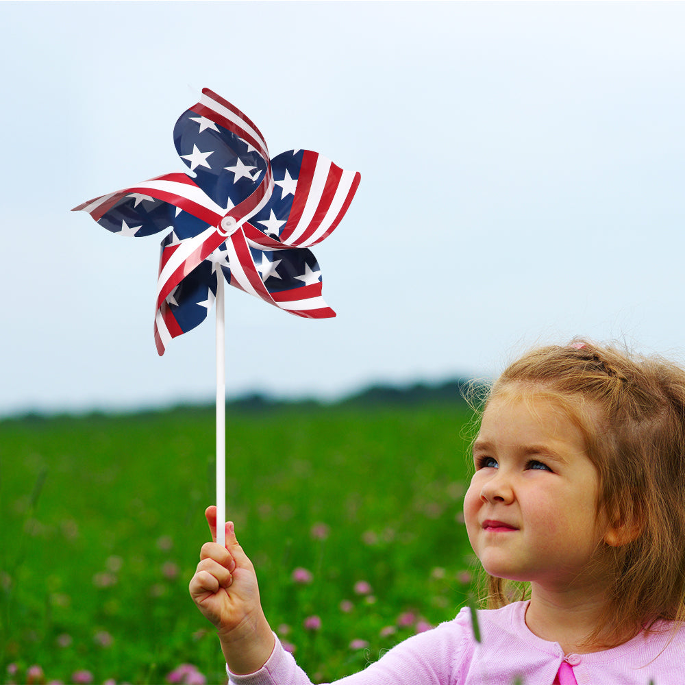 20 Pack Sublimation Windmill White Blanks Bulk 8.6" x 8.3" Plastic Double-sided Printable with 11.7" Plastic Stickers