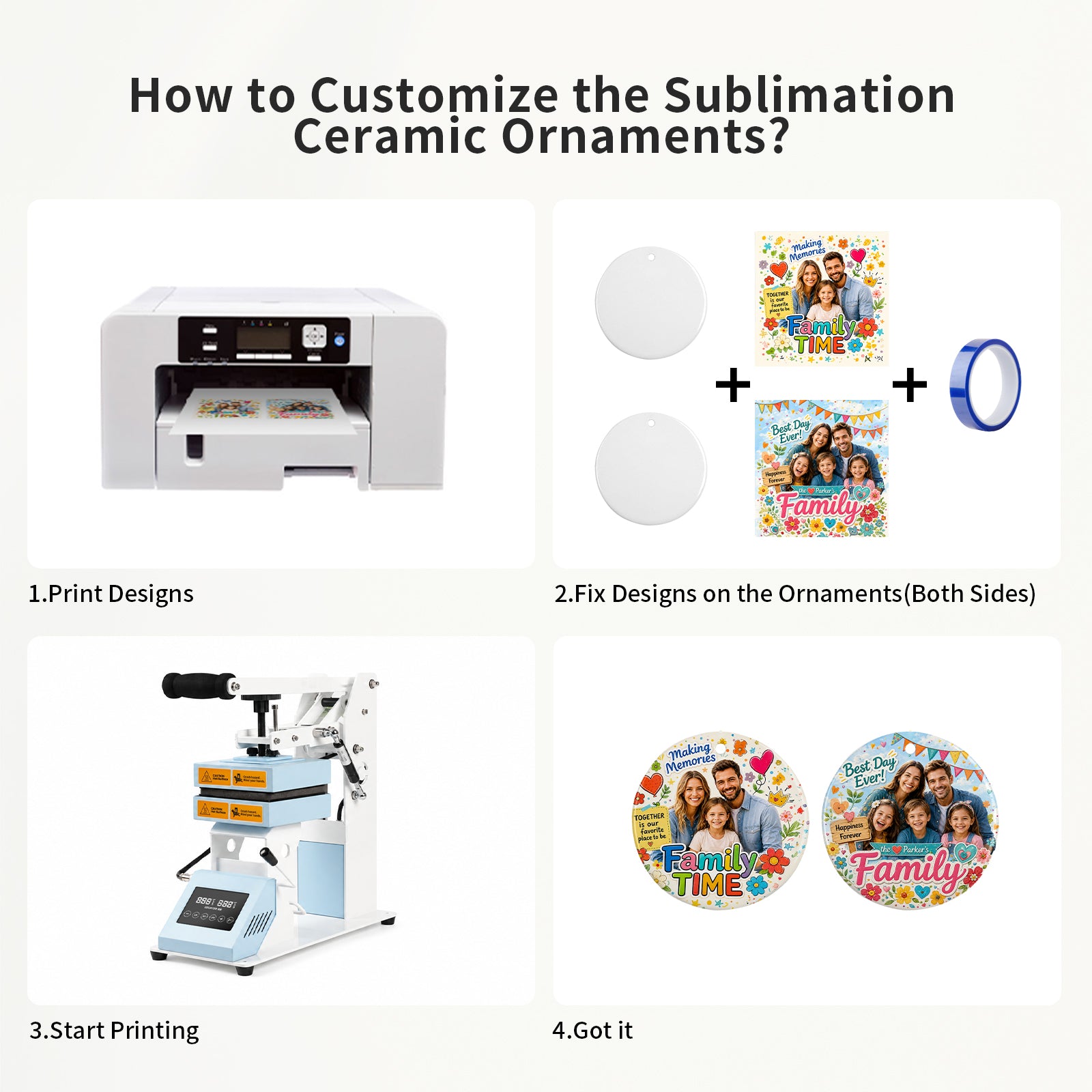 H2C PRO 2 in 1 Top and Bottom Heat Press Machine Light Blue 110 V, Mini Combo Hat and Flat Press for DTF 3D UV DTF Labels, Double-Sided Blanks Sublimation Printing