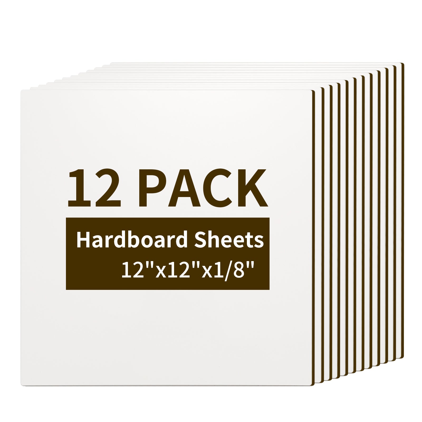 Wholesale Sublimation Hardboard MDF Sheets Blanks White 12" x 12",1/8" Thick(3 mm) for Laser Cutting Machine Bulk 4 Pack & 12 Pack & 48 Pack