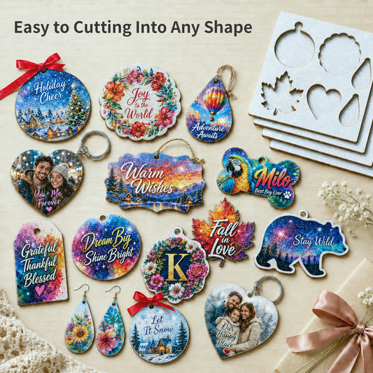 Wholesale Sublimation Hardboards MDF White Glitter 12" x 12",1/8" Thick Laser Boards for Heat Transfer, for Custom Coasters Ornaments 4 Pack