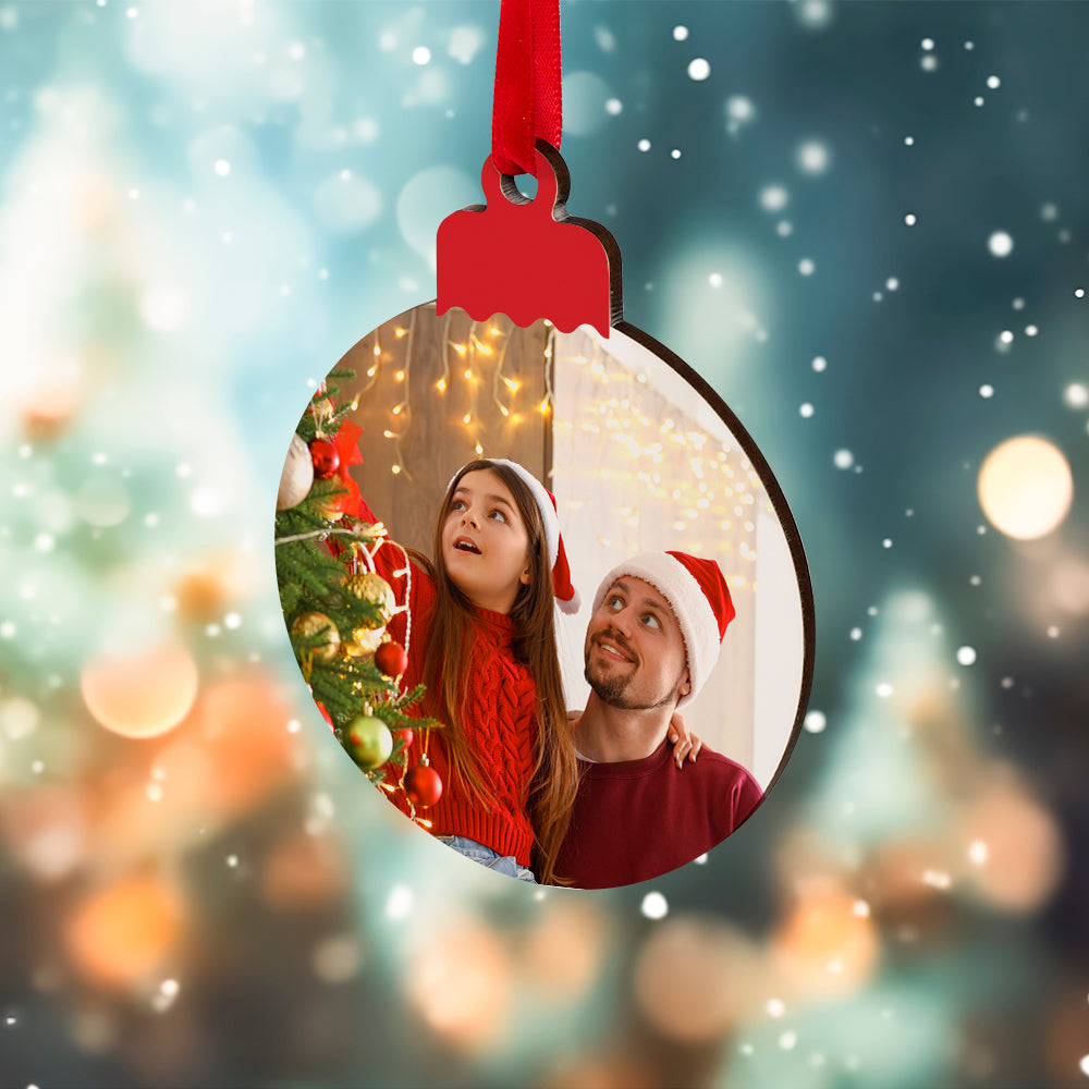 Wholesale Sublimation Hardboard Ornaments Blanks 3 Inch Double-Sided Printable MDF Ball-Shaped with Red Ribbon Bulk for Easter Christmas Home Decor 100 Pack