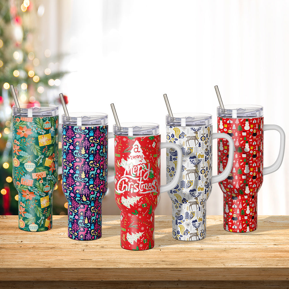 Wholesale Christmas Wrapping Paper Roll Sheets Christmas 15.7 in x 40 ft for Christmas Gifts Packing,Sublimation Transfer Paper for Sublimation Blanks,5 Design Options,10 rolls mix