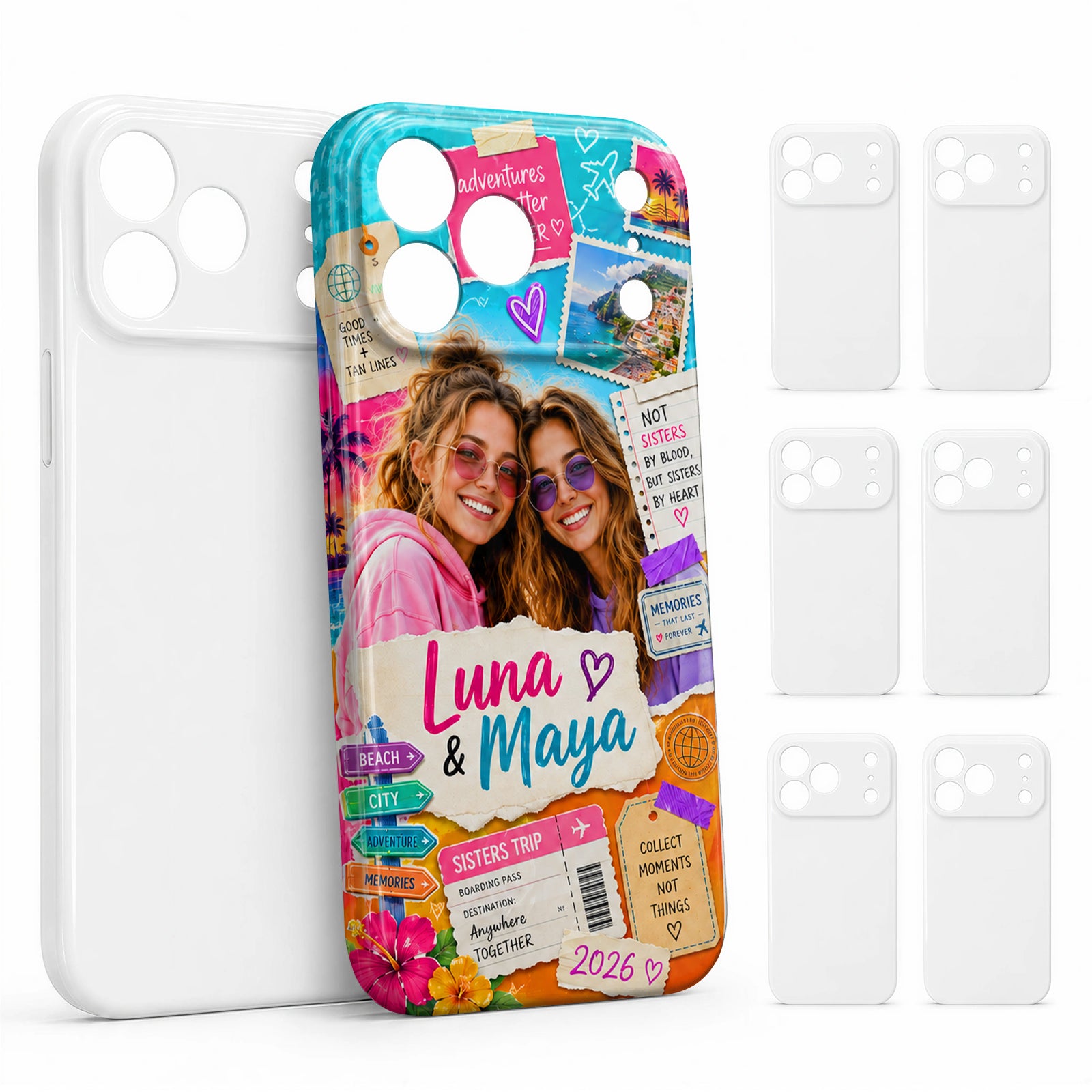 Wholesale 3D Sublimation Phone Cases Blanks Compatible with iPhone, Glossy White Blanks Heat Transfer Case, Printable Phone Cover for DIY Photo Designs 8 Pack