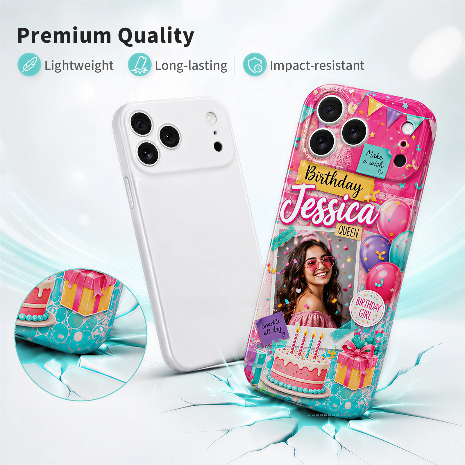3D IPhone Case Kit with 1 Pack 3D Printing Metal Mold iPhone Cover Tool and 8 Pack Blank Sublimation Phone Case for iPhone(Ship from China)