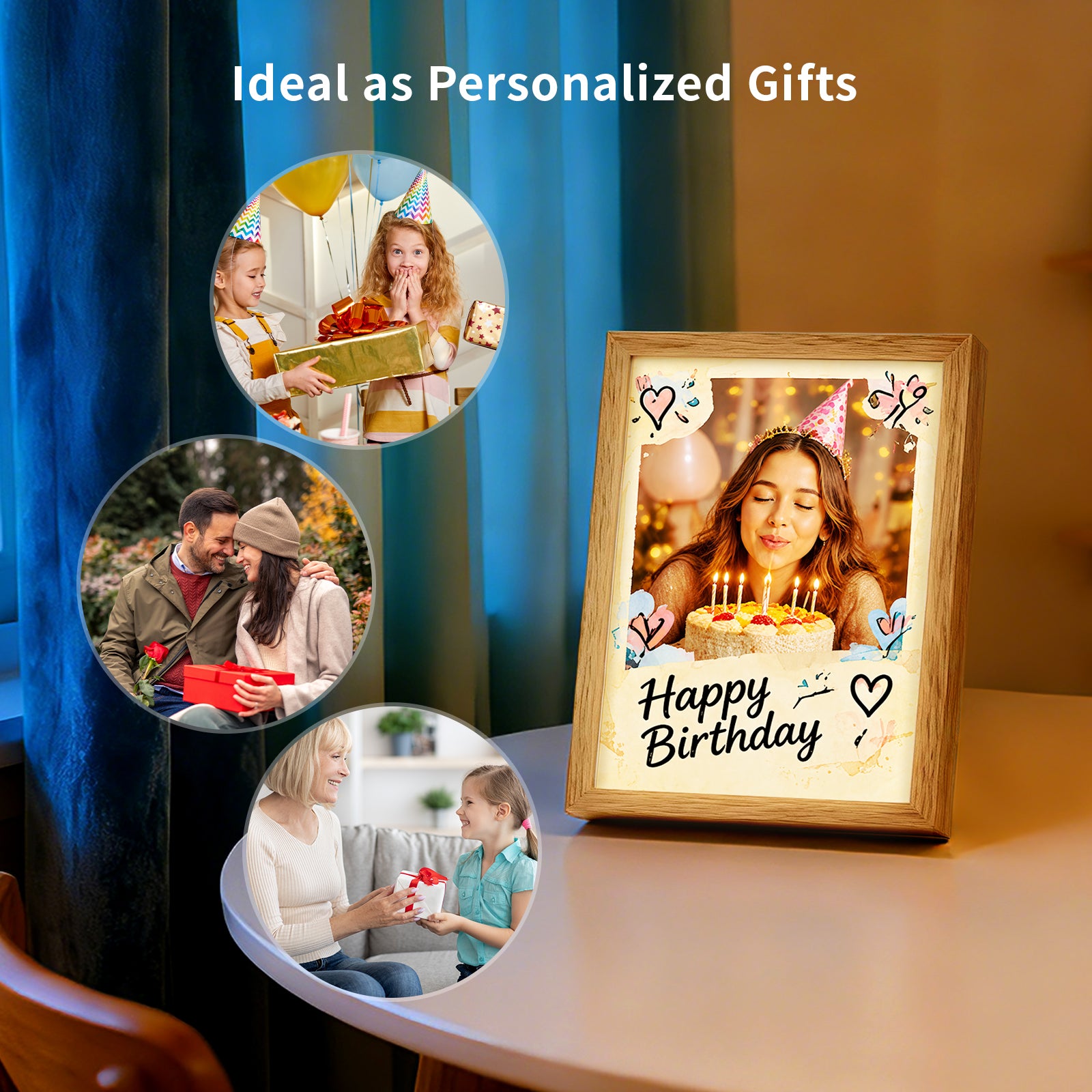 Sublimation Blanks Glass Night Lights LED Photo Frames (3 size) 2 Pack & 4 Pack & 8 Pack