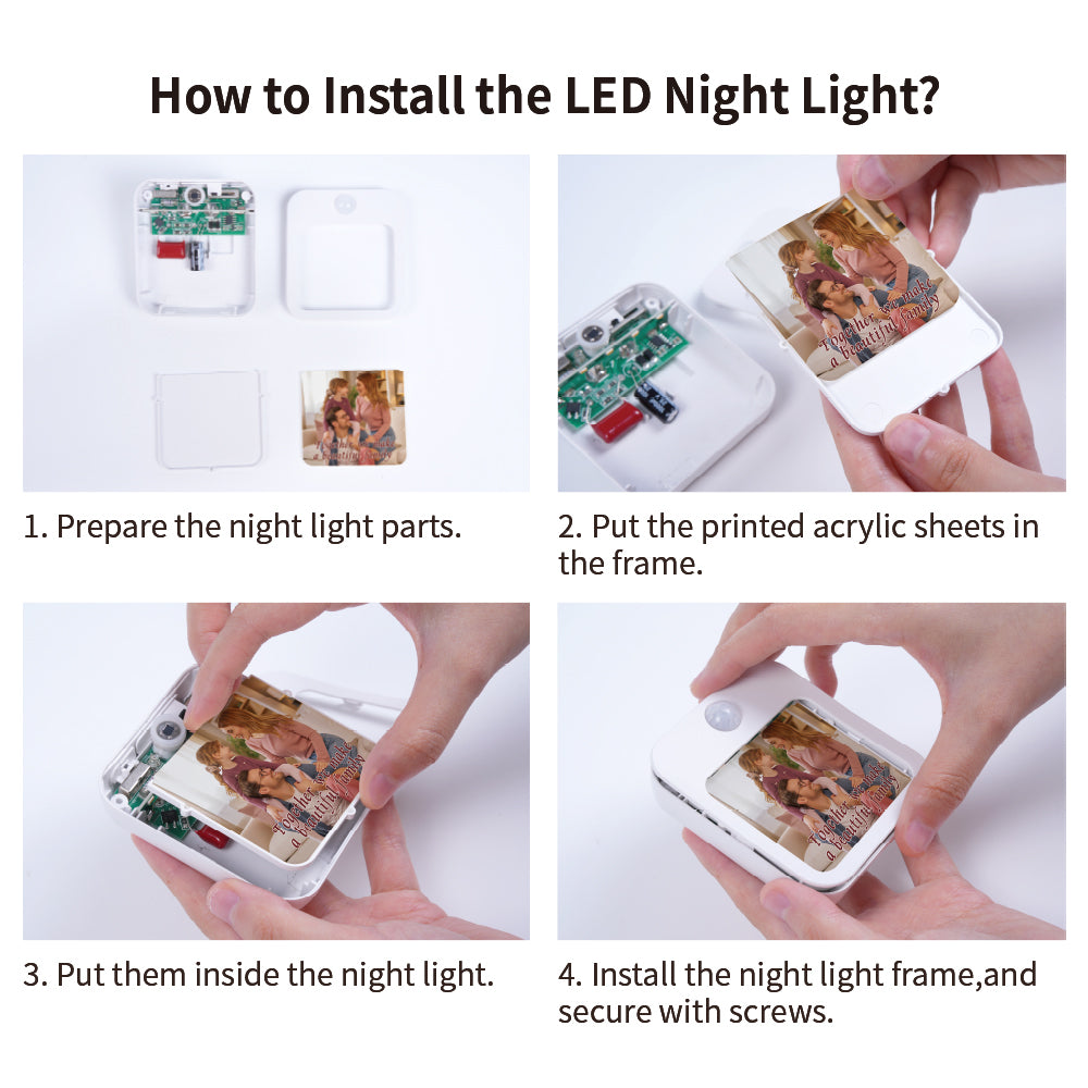 Wholesale Sublimation Night Light Blanks Plug in Motion Sensor 3" x 2.7" x 1.6",Warm Yellow LED Nightlight 10 Pack & 30 Pack & 60 Pack