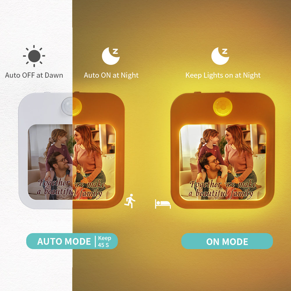 Wholesale Sublimation Night Light Blanks Plug in Motion Sensor 3" x 2.7" x 1.6",Warm Yellow LED Nightlight 10 Pack & 30 Pack & 60 Pack