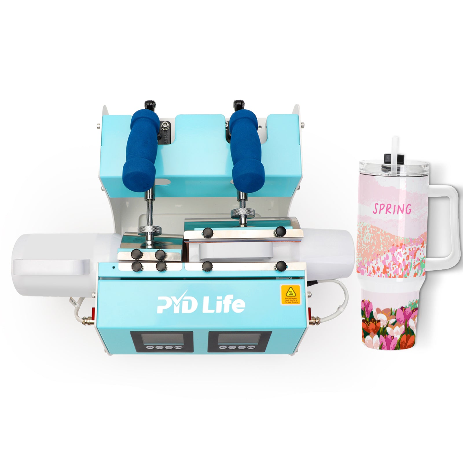 PYD Life on Instagram: 2 in 1 Tumbler Heat Press Machine(with 30oz+40oz  heater)Touch Screen 🛒Shop Now  tumbler-heat-press-v3-0-max-with-buttons-30oz-40oz-light-blue #pydlife # sublimation #tumblerpress