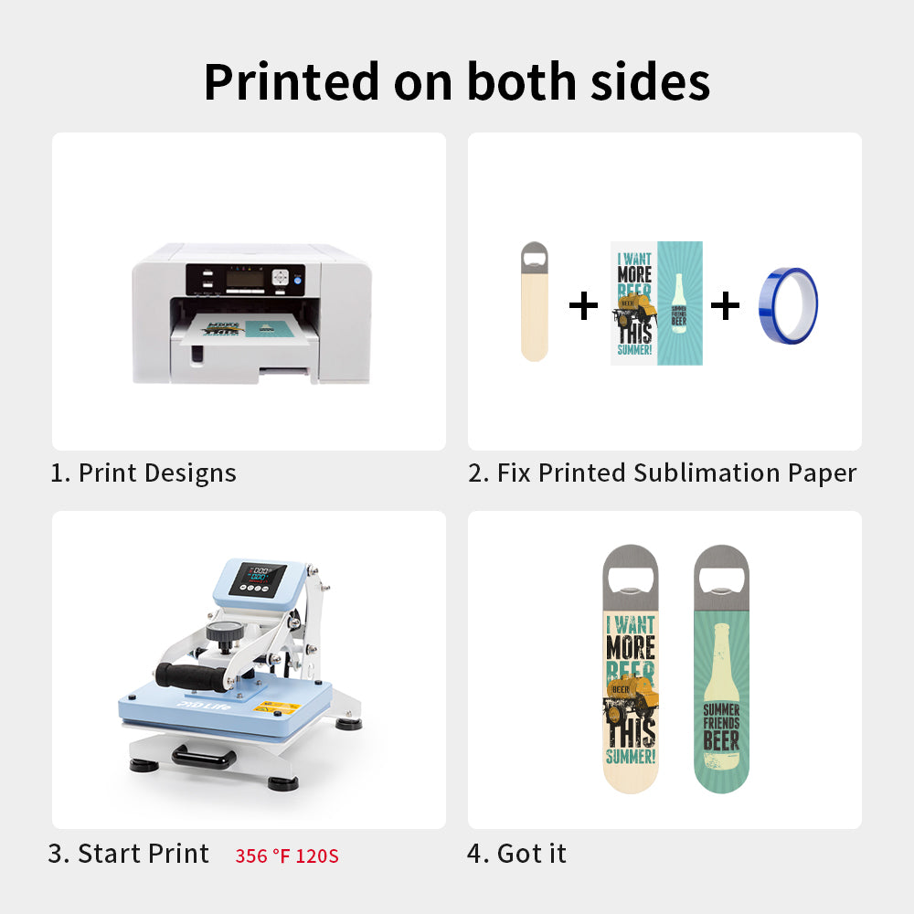 Wholesale Sublimation Stainless Steel Bottle Opener Blanks 7" x 1.57" Plywood Double-sided Printable Bulk