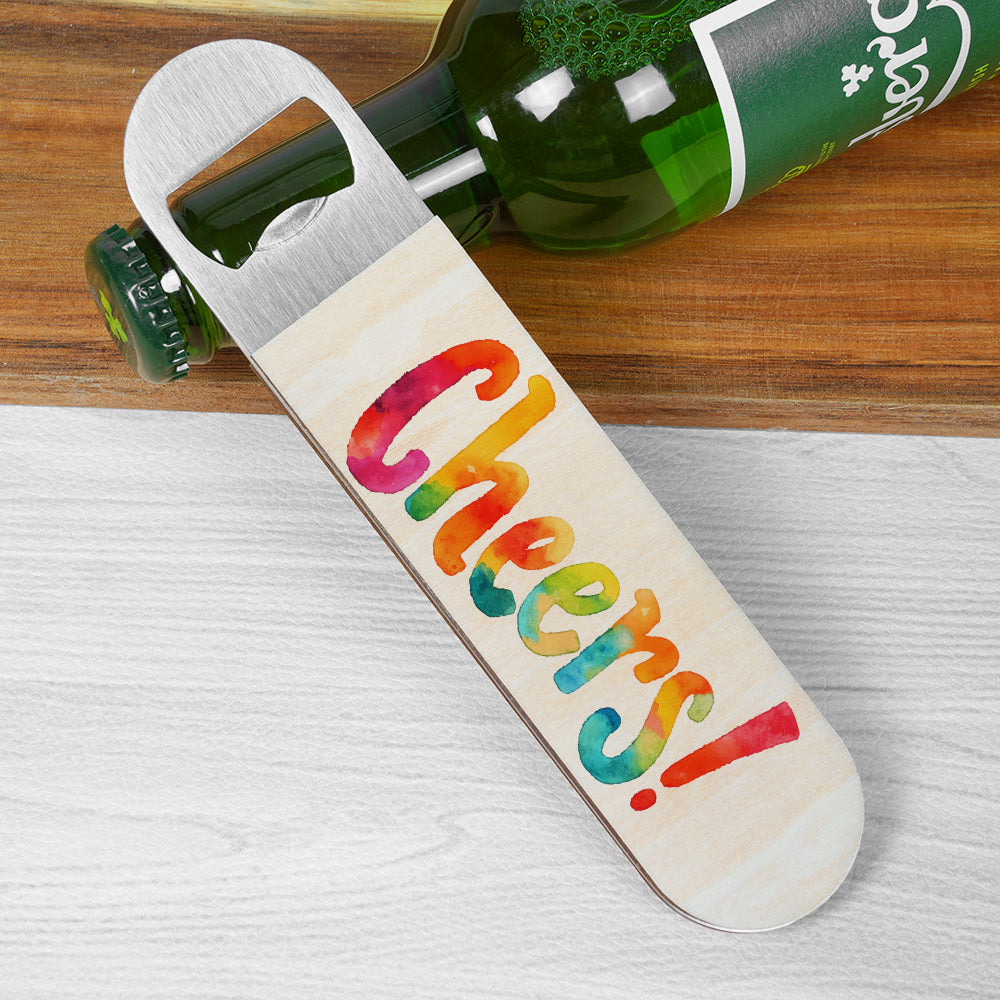 Wholesale Sublimation Stainless Steel Bottle Opener Blanks 7" x 1.57" Plywood Double-sided Printable Bulk