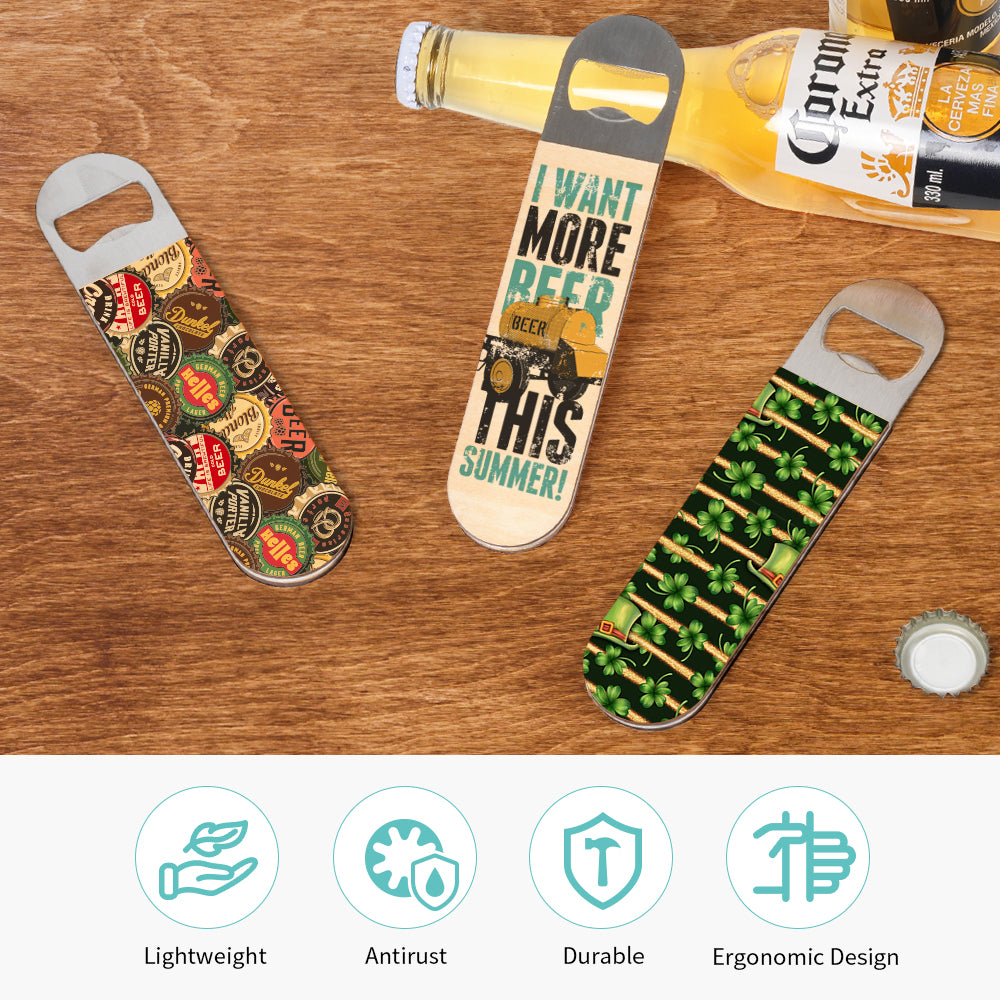Wholesale Sublimation Stainless Steel Bottle Opener Blanks 7" x 1.57" Plywood Double-sided Printable Bulk