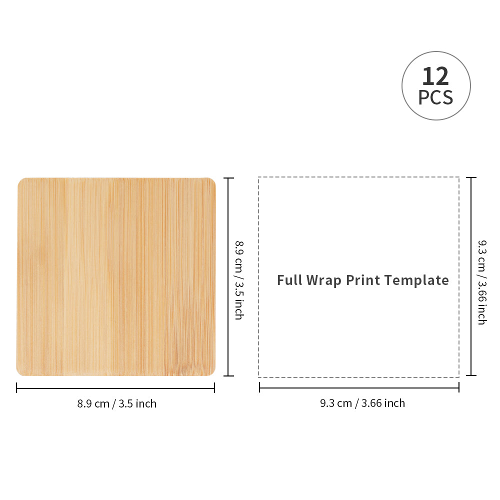 Wholesale 2 in 1 Sublimation Stainless Steel Bottle Opener Mug Cup Coasters Blanks Bamboo (2  Shapes)