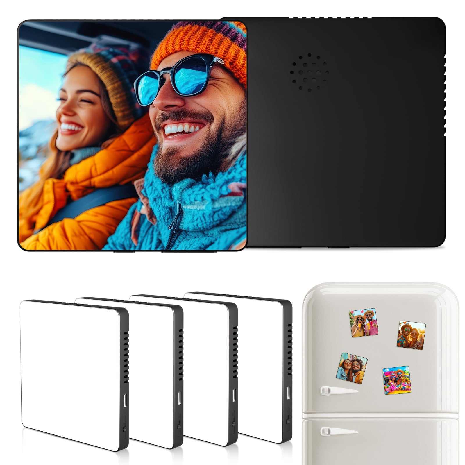 Wholesale Sublimation Music Fridge Magnet Blanks, Album Refrigerator Magnets,Built-in Music Can Play Songs for Heat Press Machine 6 Pack & 24 Pack & 48 Pack