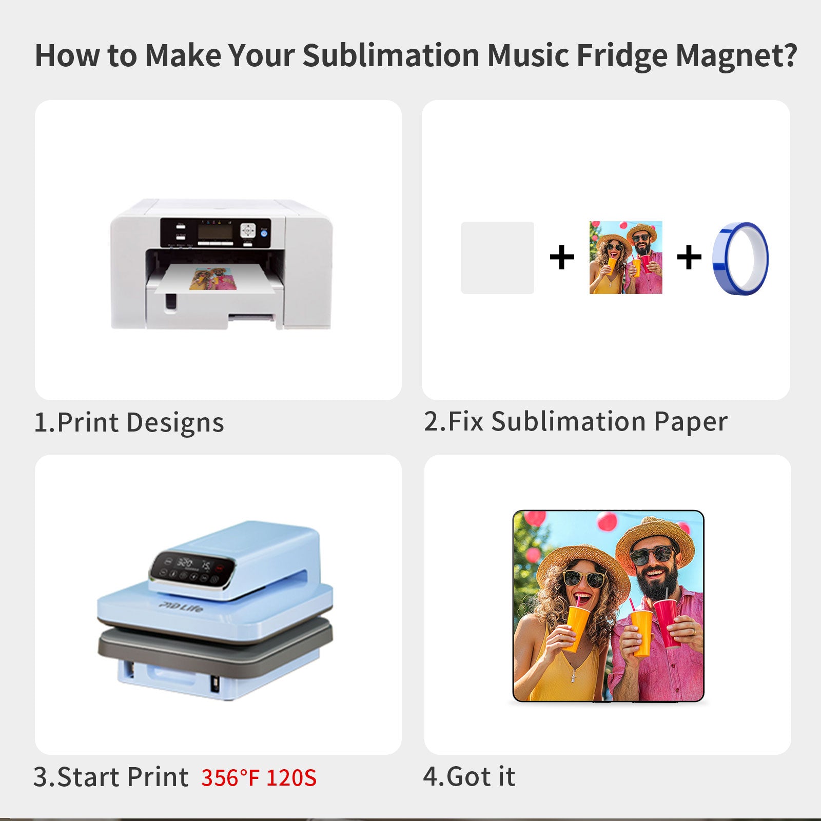 Wholesale Sublimation Music Fridge Magnet Blanks, Album Refrigerator Magnets,Built-in Music Can Play Songs for Heat Press Machine 6 Pack & 24 Pack & 48 Pack