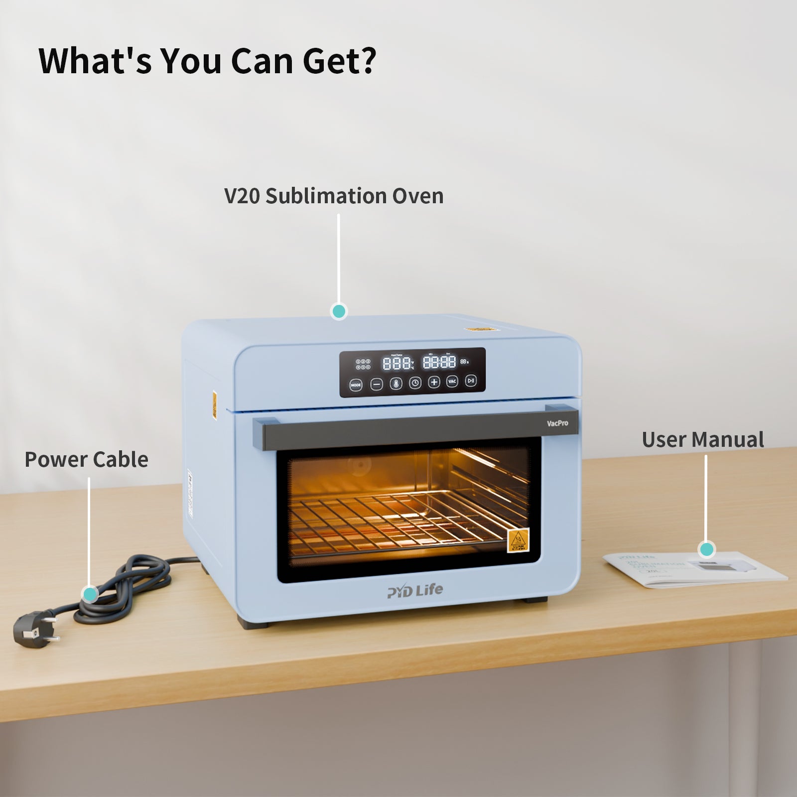 20 L Sublimation Oven Sublimation Starter Beginners Kit Bundle with 40 OZ Sublimation Tumblers,11.8 x 7 Inch Shrink Wrap Film