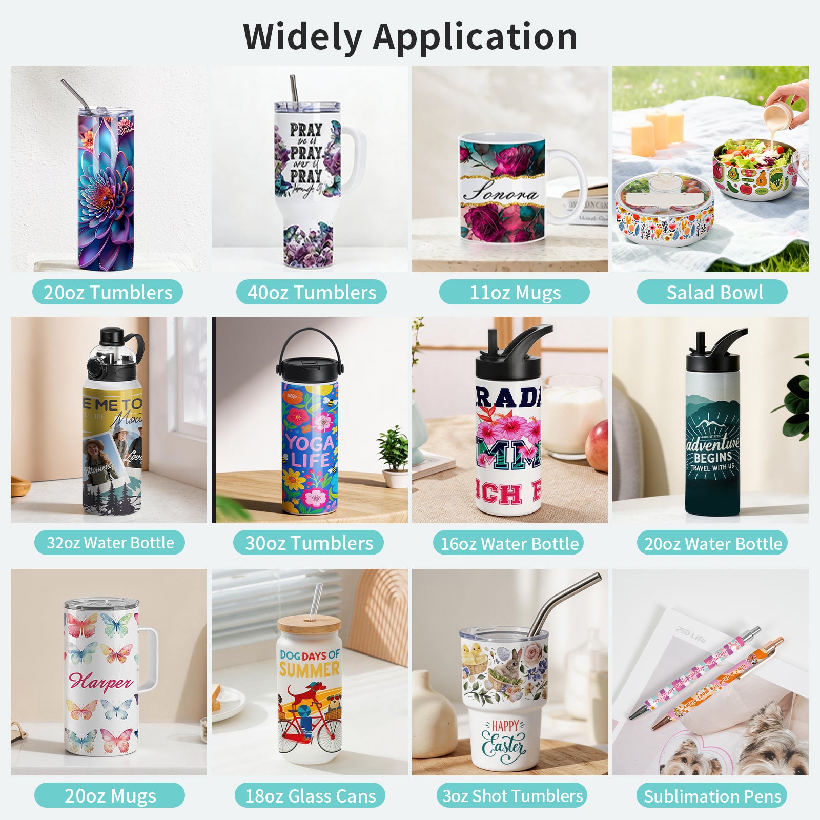 20 L Sublimation Oven Sublimation Starter Beginners Kit Bundle with 40 OZ Sublimation Tumblers,11.8 x 7 Inch Shrink Wrap Film
