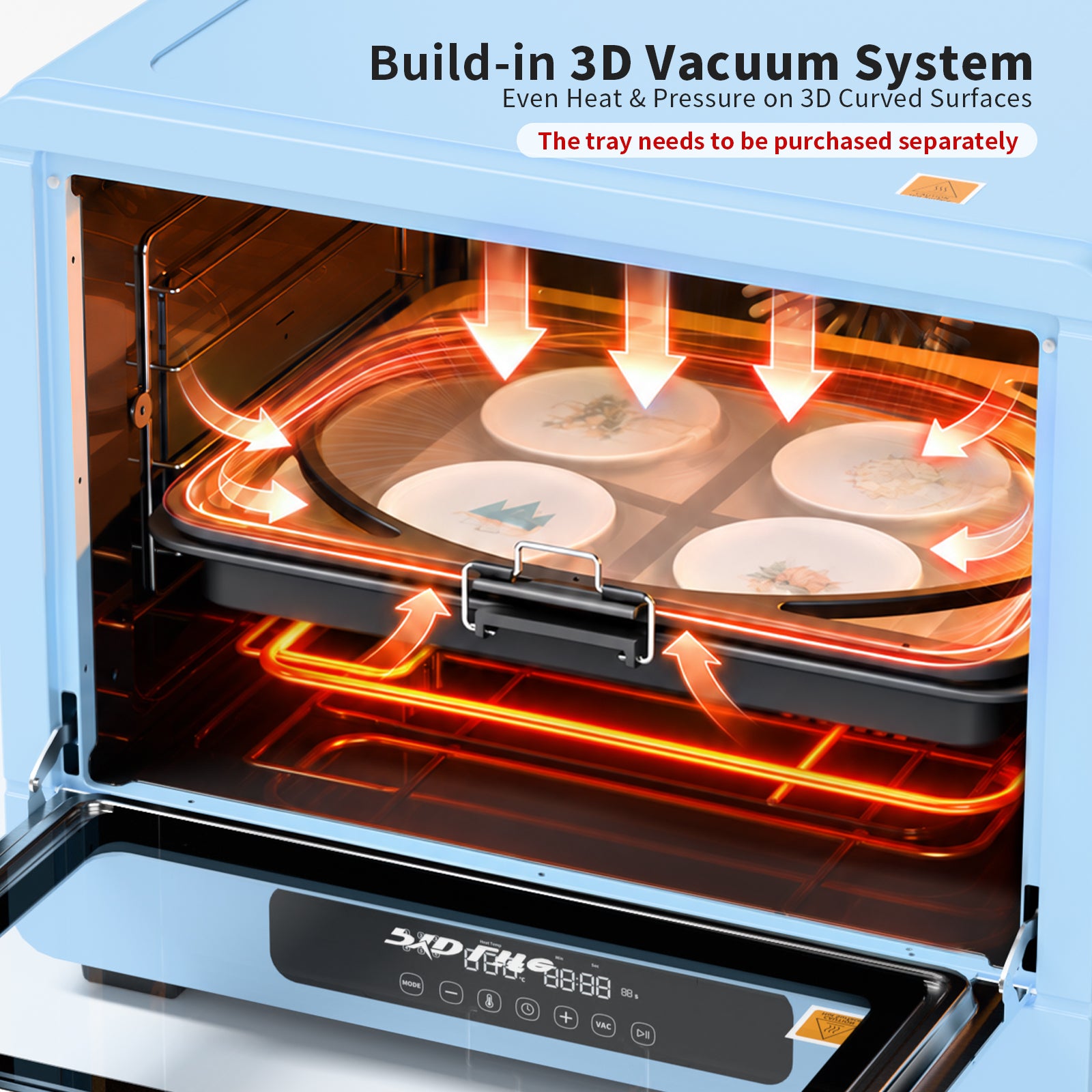 V60 Sublimation Oven Machine Kit 60L 120V with 11.7" x 16.5" Vacuum Tray(Pre-Order)