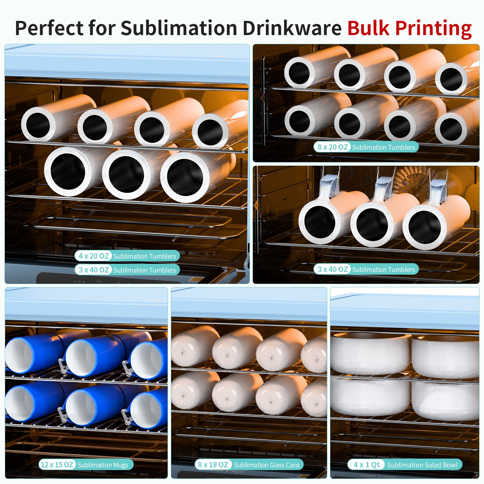 V60 Sublimation Oven Machine Kit 60L 120V with 11.7" x 16.5" Vacuum Tray(Pre-Order)
