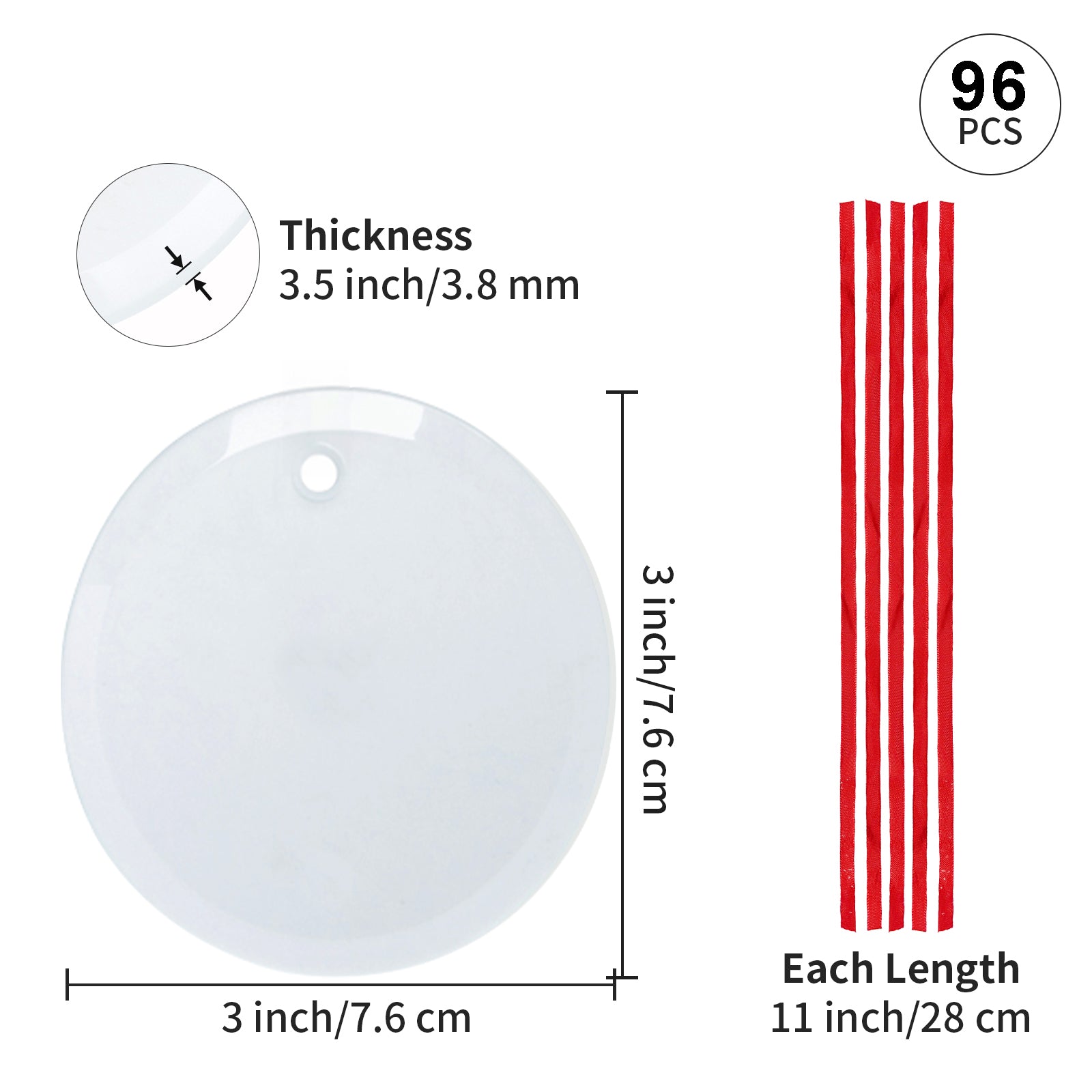 Wholesale 196PCS Sublimation Christmas Ornaments Set – 100PCS Ceramic Round + 96PCS Glass Round Blanks for Christmas Gift Home Decor