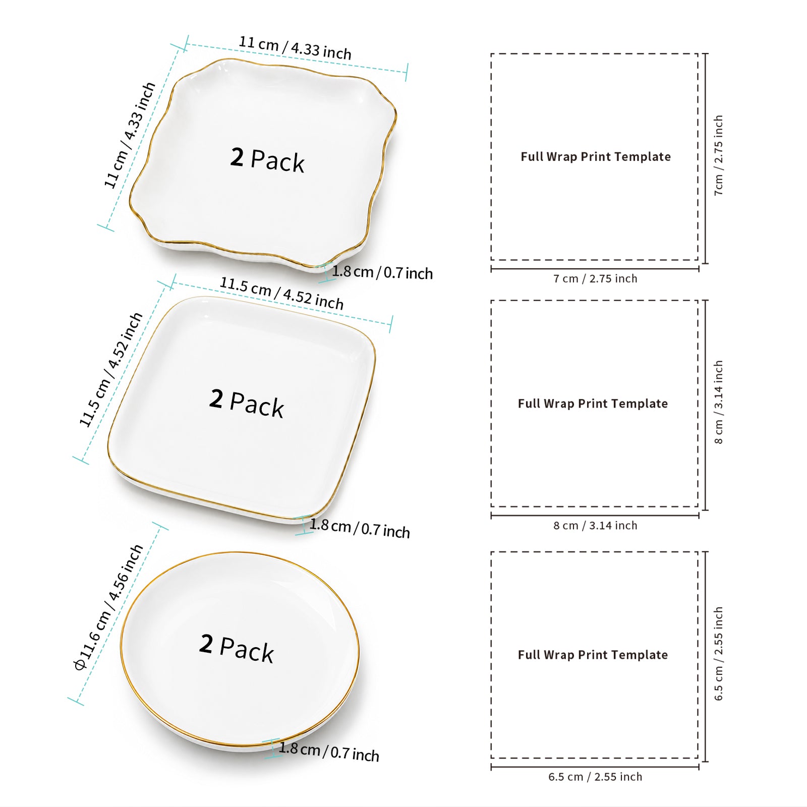 Sublimation Blanks Ceramic Plate and Jewelry Tray Kit
