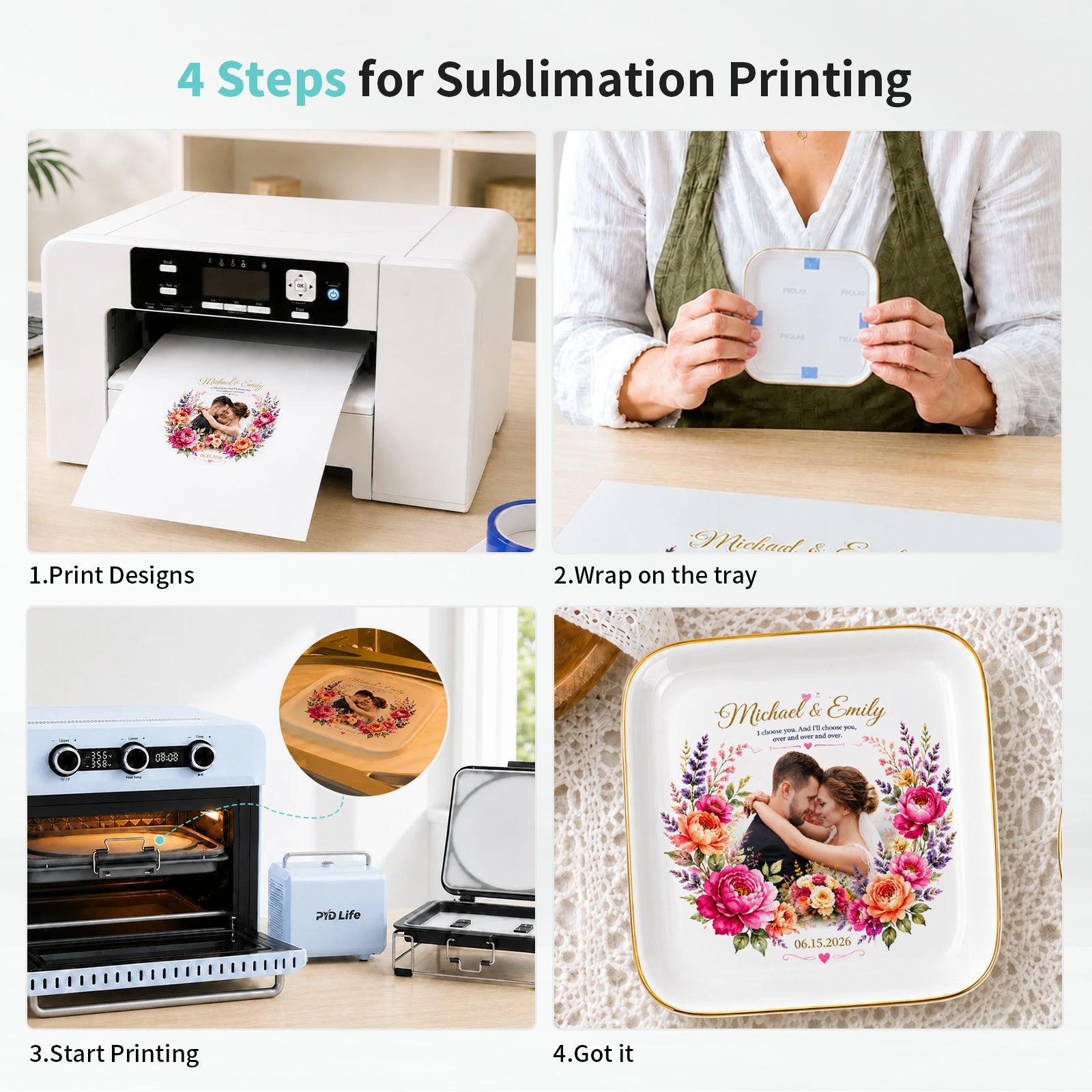 Sublimation Blanks Jewelry Tray Ceramic White with Gold Rim 4.5" Mixed 6 Pack Pre-Order