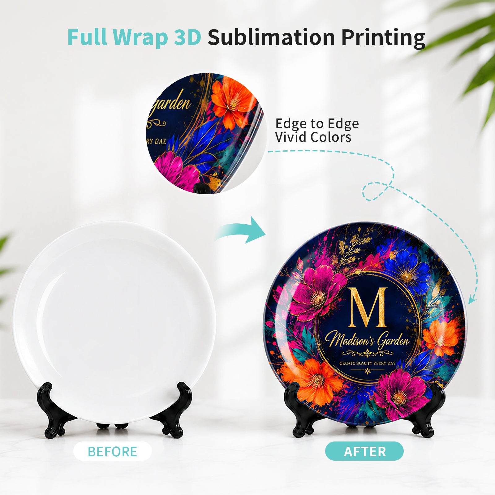 Sublimation Blanks Ceramic Plate and Jewelry Tray Kit