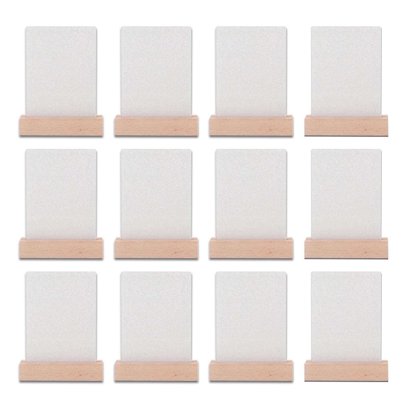 4 Pack & 12 Pack & 24 Pack Sublimation LED Acrylic Photo Frames Night Lights Glitter Blanks with Wood Stand ( 2 Size Options)